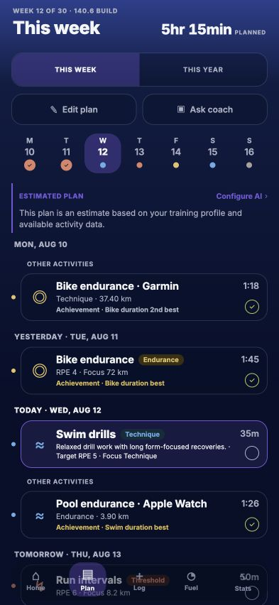 TriElite Plan screen